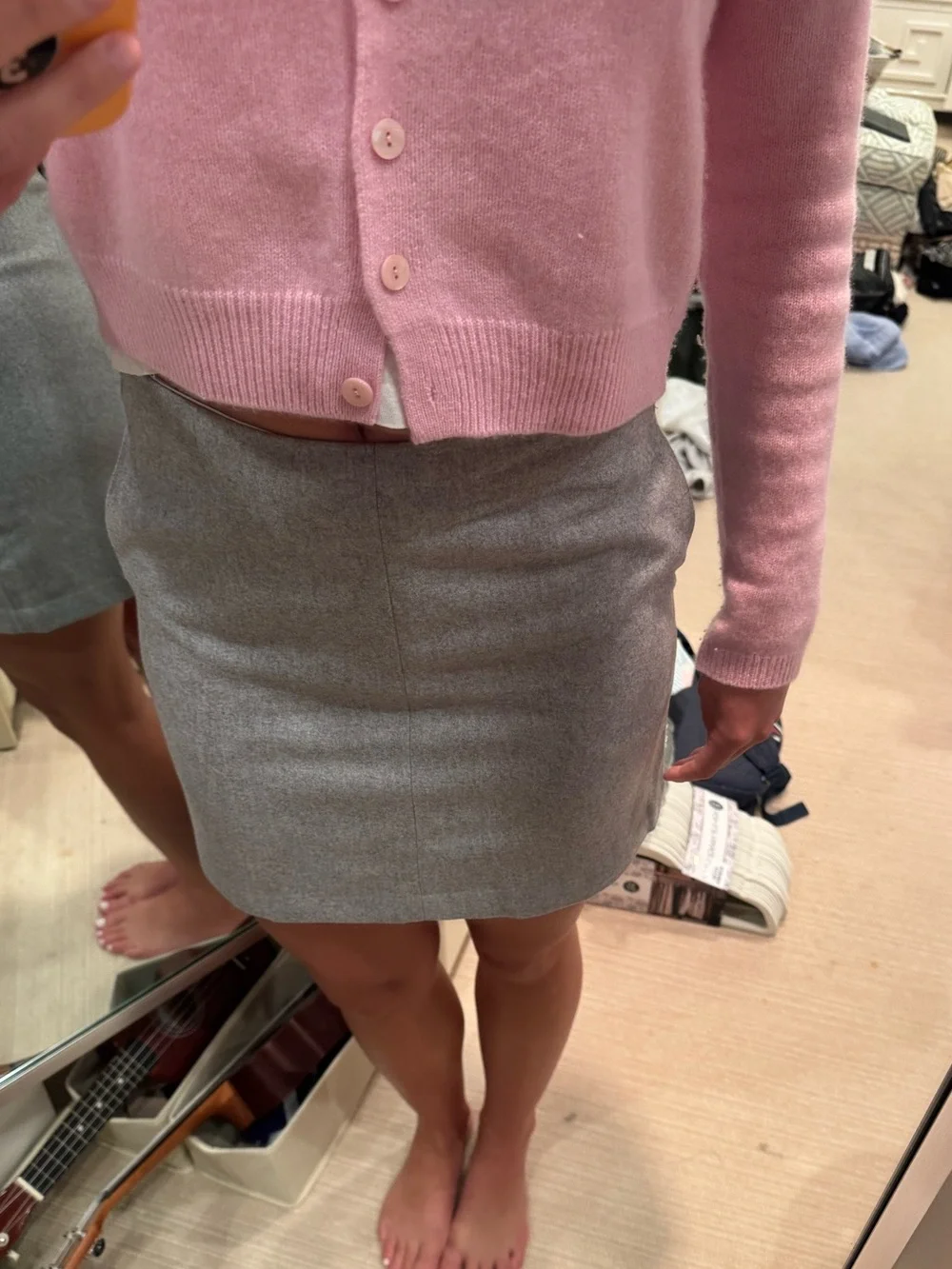 Wilfred Grey Mini A-Line Wool Blend Skirt Size 4